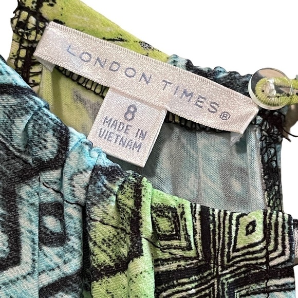 London Times Sleeveless Multicolored Maxi Dress 8 - Picture 6 of 7